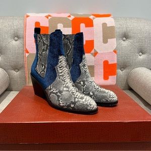 Donald Pliner Velvet Snakeskin Booties